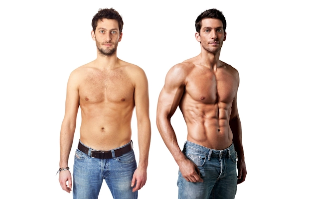 Before and after use of clenbuterol